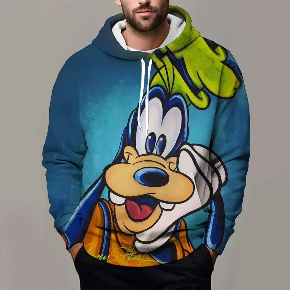 Disney Cartoon Men's and Women's Hoodies 3D Printed Puppy Pluto Pattern Children's Fashion Street Style Casual Sweaters