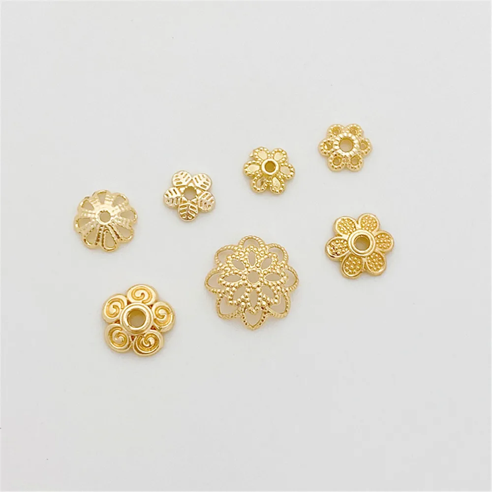 

Держатель для бусин с пятью лепестками, под золото, 14 к