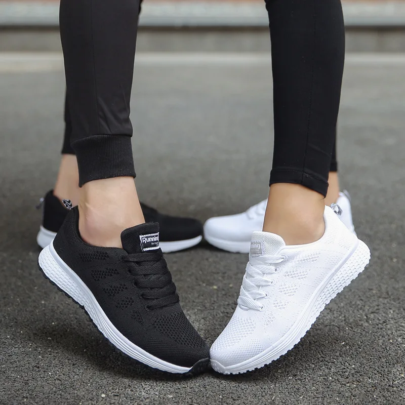 Female tennis sneakers women shoes breathable mesh casual sport shoes woman lace-up women running white shoes Running Shoes Men