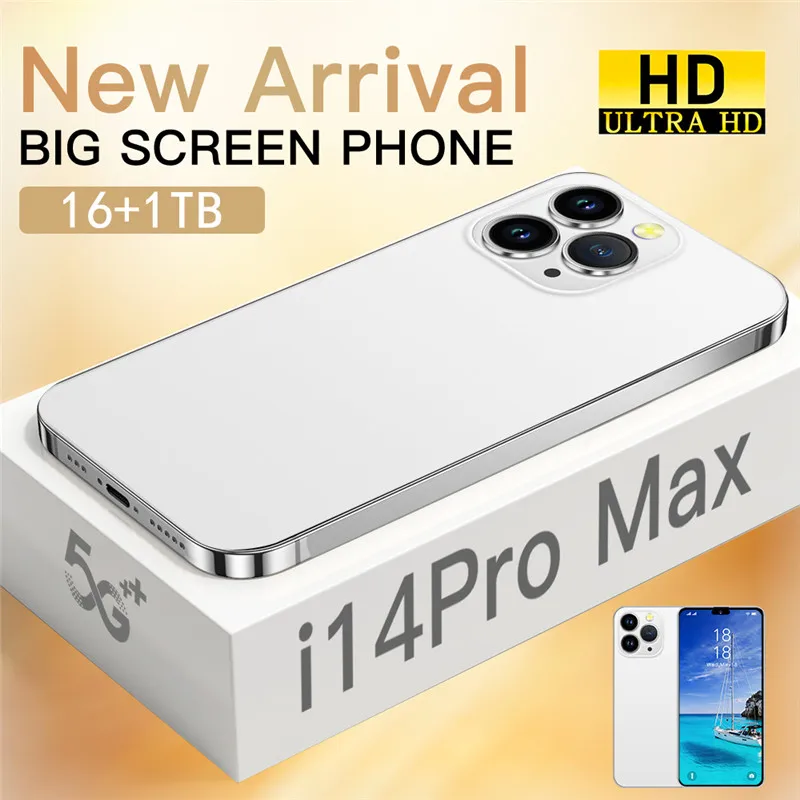 

Совершенно новый смартфон i14 Pro Max, безрамочный дисплей 6,7 дюйма, идентификация по лицу, 16 ГБ + 1 ТБ, мобильные телефоны, глобальная версия 4G, моб...