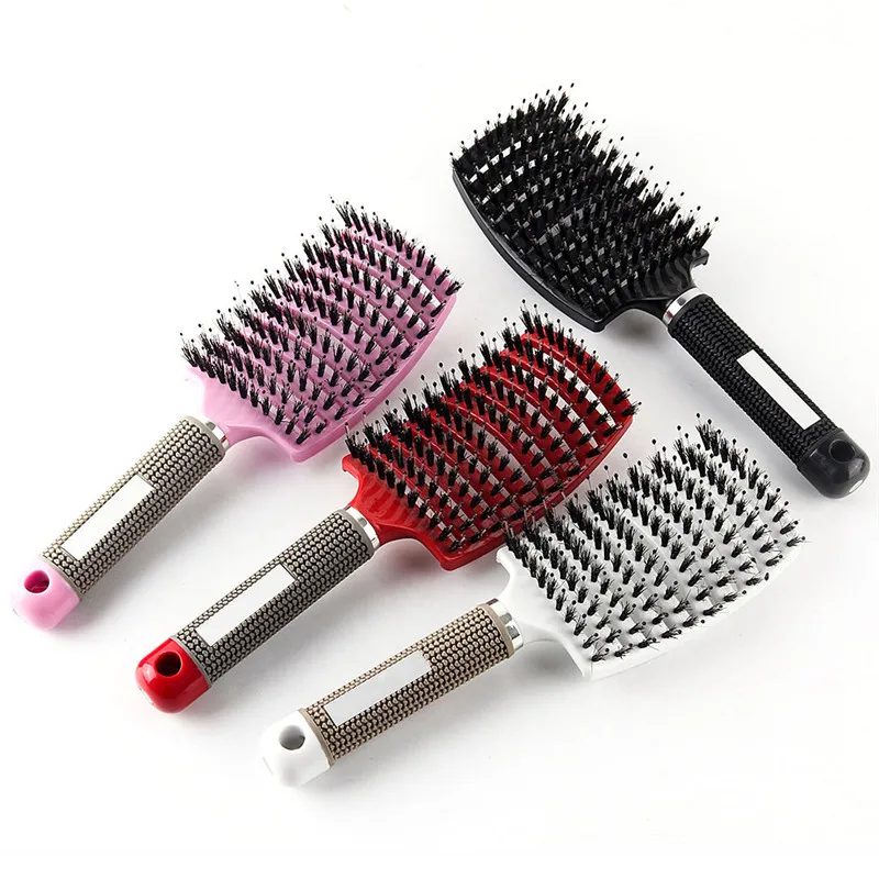 

HEALLOR Women Hair Scalp Massage Comb Bristle Nylon Hairbrush Wet Curly Detangle Hair Brush for Salon Hairdressing Styling Tools