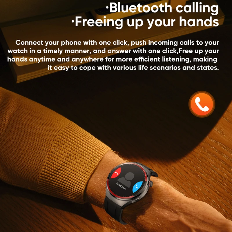 Мужской сенсорный экран AMOLED 1 43 дюйма с функцией измерения пульса и артериального