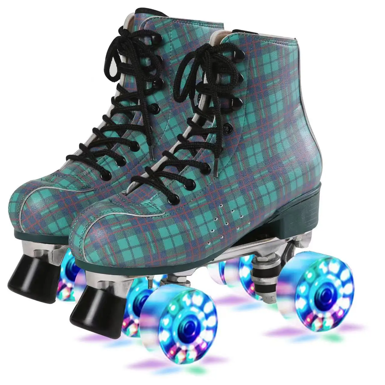 Double Row Roller Skates Shoes Patines New Aluminum Alloy Bottom Speed Sliding Inline Quad Skating Sneakers Training 4 Wheels