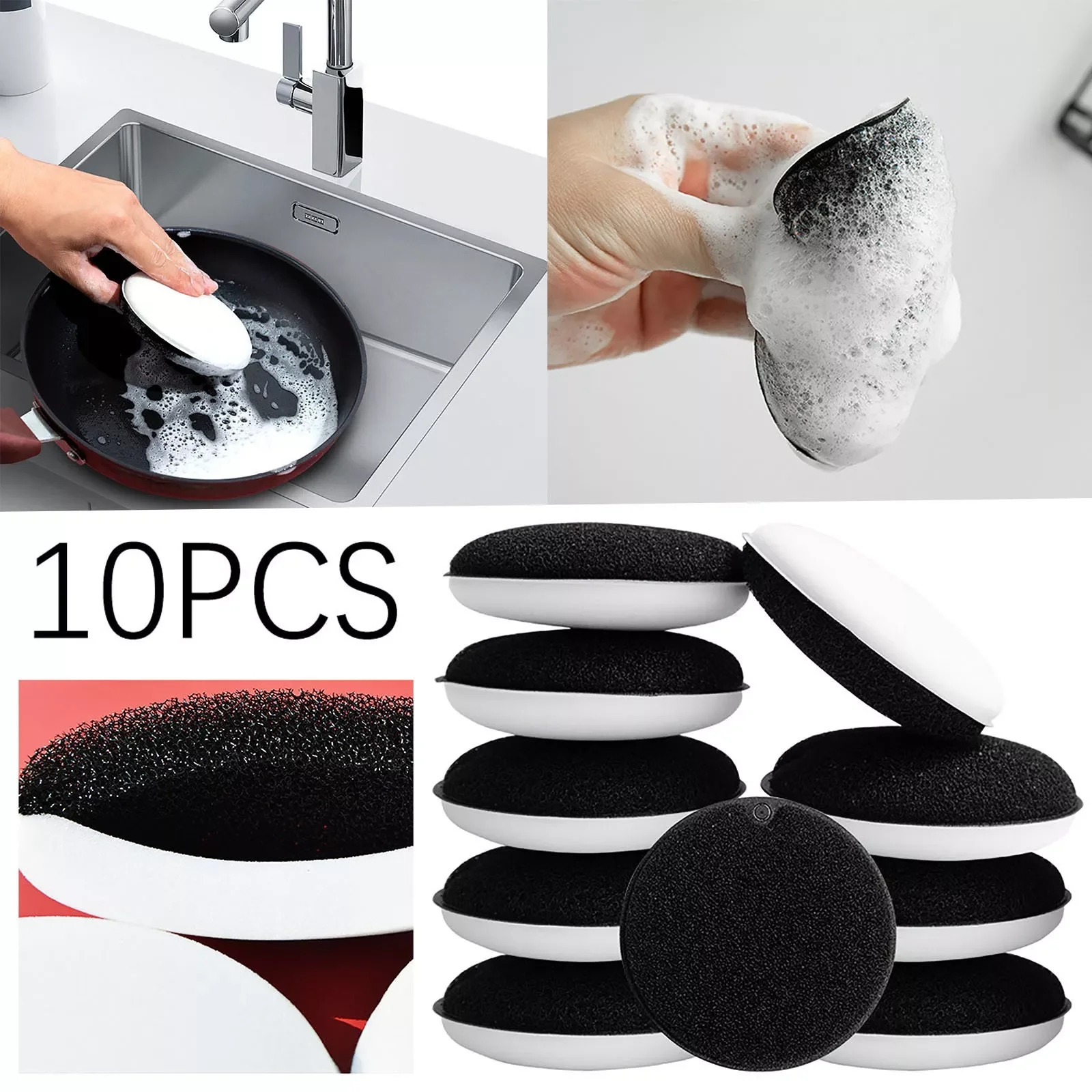 

10PCS Kitchen Cleaning Tools Tile Brushes for Cleaning Grout Stainless Steel Wipes for Stove Laundry Stain Remover Brush