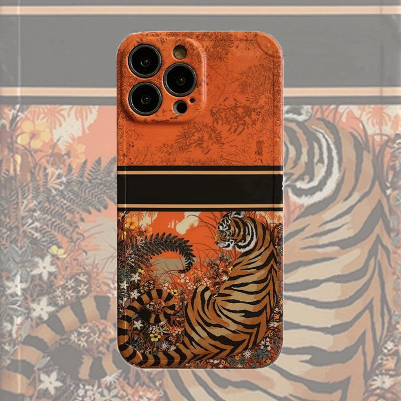 

For iphone 13promax 12 11 x series luxury brand cartoon design Siberian tiger design all-inclusive fall-proof phone case