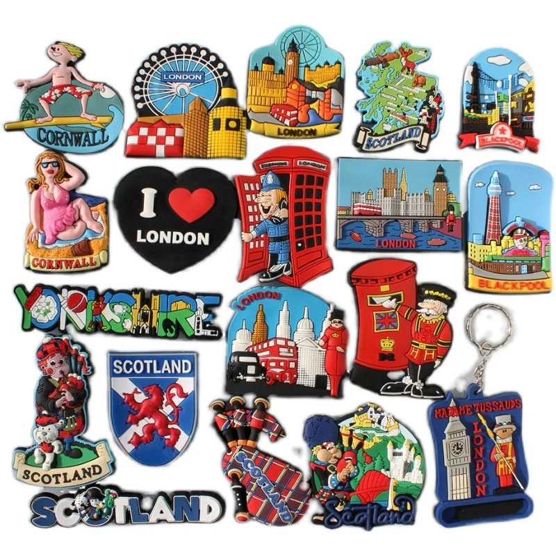 Мягкая клейкая наклейка на холодильник в Лондоне Шотландии Великобритании