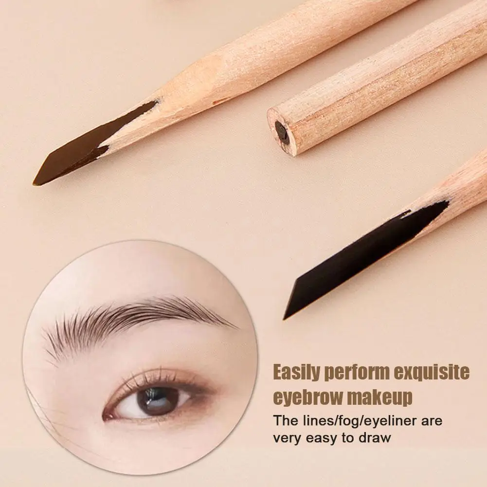 

Деревянный карандаш для бровей, Водостойкий карандаш для бровей, легко наносится, макияж для карандашей, косметика для бровей, долговечный карандаш для бровей без пятен, A3T7