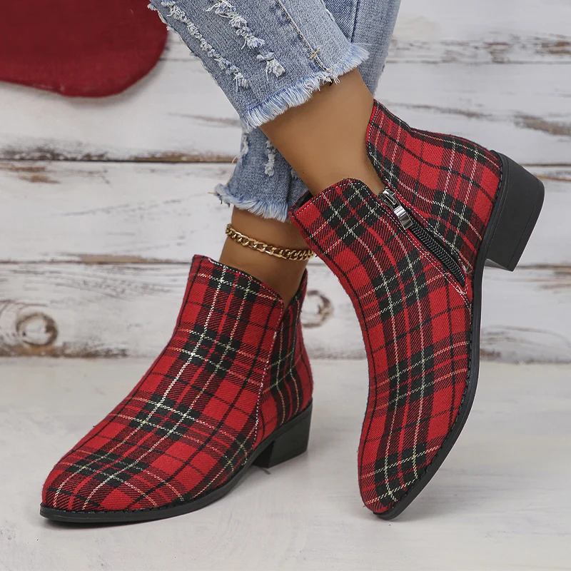 

Mid Heels Ankle Women Pointed Toe Chelsea Boots Fashion Luxury Femme Shoes Winter 2024 New Designer Casual Botines Para Mujeres