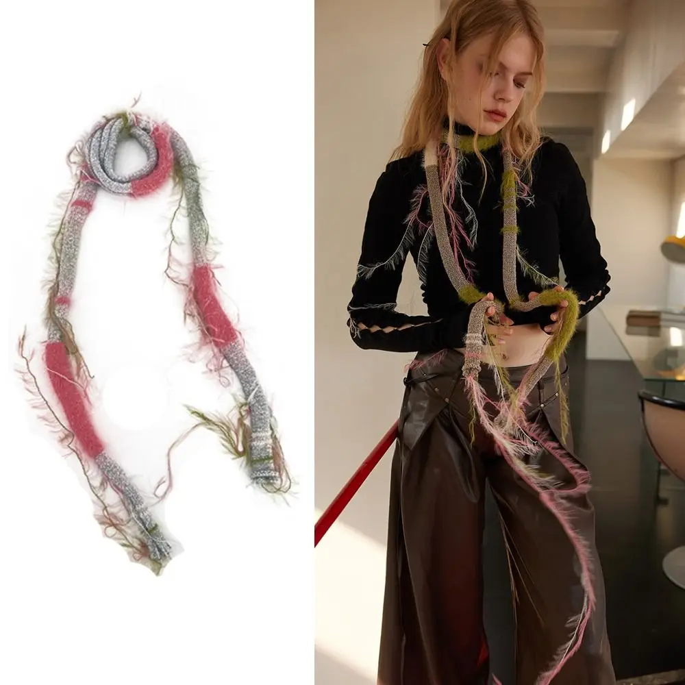 Модный осенне-зимний узкий шарф острые девушки роскошный брендовый дизайнерский