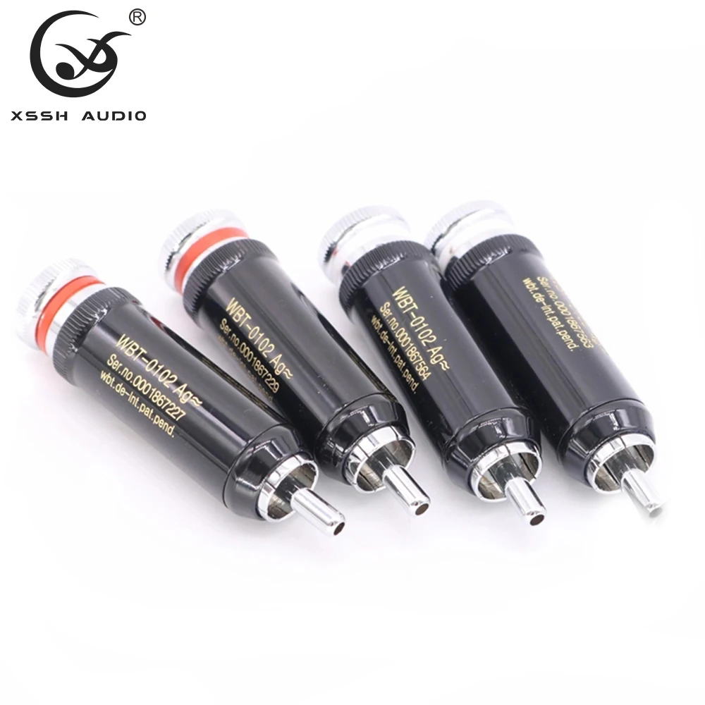 

4pcs 8pcs Lotus Jack XSSH Audio Jack Hi-end HIFI DIY OEM Brass Rhodium Plated Male Adapter Connectors TV Tuner RCA Output Plugs