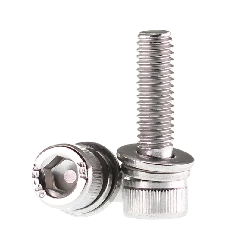 Набор шестигранных болтов 20 комплектов M4 M5 M3 винты DIN912 плоская пружинная шайба