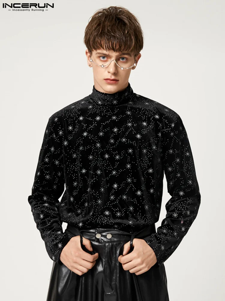 

Мужская Повседневная футболка с принтом велюровая водолазка уличная одежда с длинным рукавом нижняя одежда 2022 удобная мужская одежда для о...