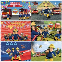 fireman sam photography backdrop ultimate heroes boys birthday party firetrucks customized background photo studio props