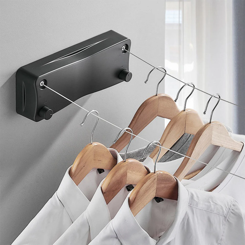 

Wall-mounted Line Drying Indoor Retractable Laundry Clothesline Washing Outdoor Drying Invisible Hanger Balcony Clothes Lines