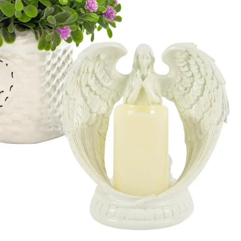 

Resin Angel Candle Holder Angel Collection Figurine Angel Statue Tealight Candle Holder Gifts Desktop Tealight Stand Ornaments