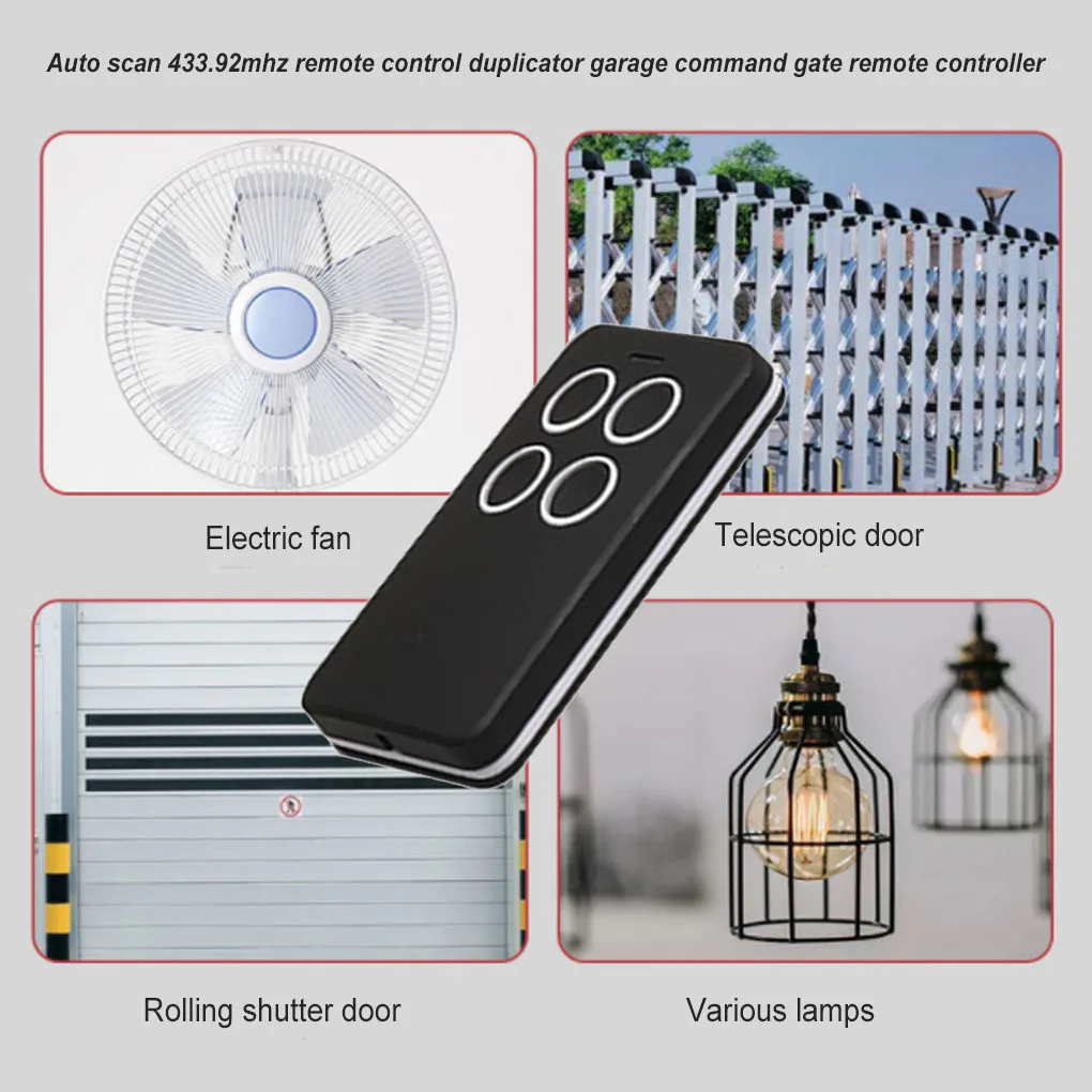 

Пульт дистанционного управления для гаражной двери ABS, портативная профессиональная замена, 4 кнопки, электрические занавески, вращающиеся двери, копировальный контроллер