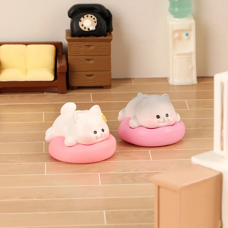 Миниатюрная фигурка из смолы в виде спящего кота собаки свиньи кролика украшение