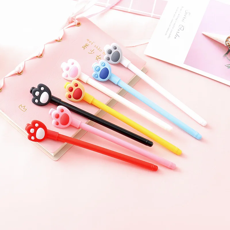 

2pcs Cute Cat Claw Gel Pen Korean Stationery Cartoon Student Writing Tool Black Signature Pen 0.5mm Kawaii School Office Supply