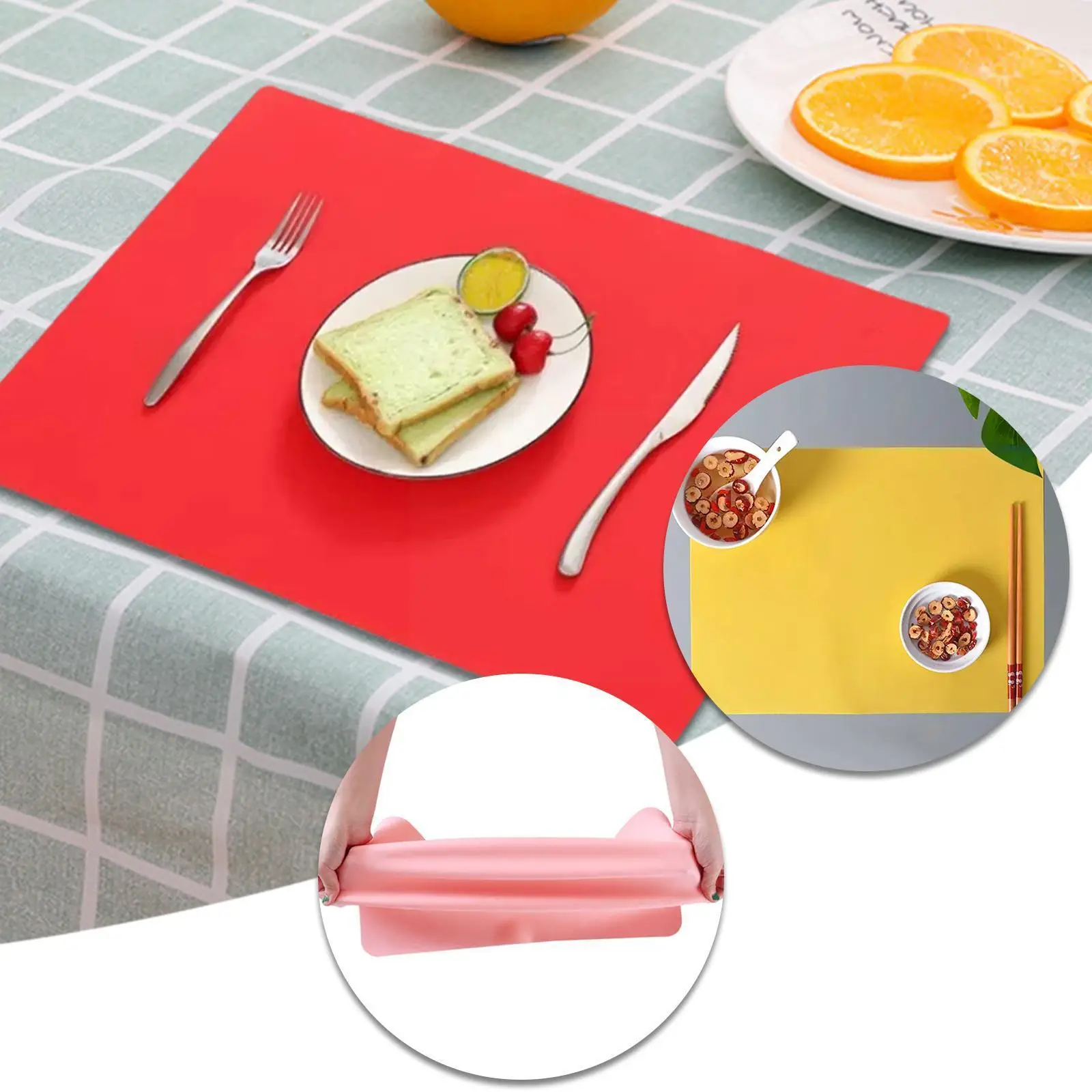 

Silicone Mat Heat Resistant Sheet Waterproof Pad Kitchen Counter Placemat Protector Craft Table Mats Nonslip Vinyl X7B7