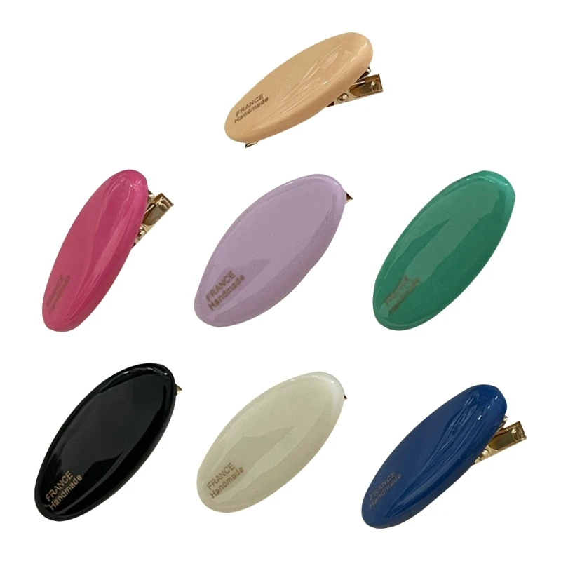 

Solid Color Oval Y2K-Style Mini Simple Hairpin Sweet Handmade Pins Hairpin Accessories for Women Girls DropShip
