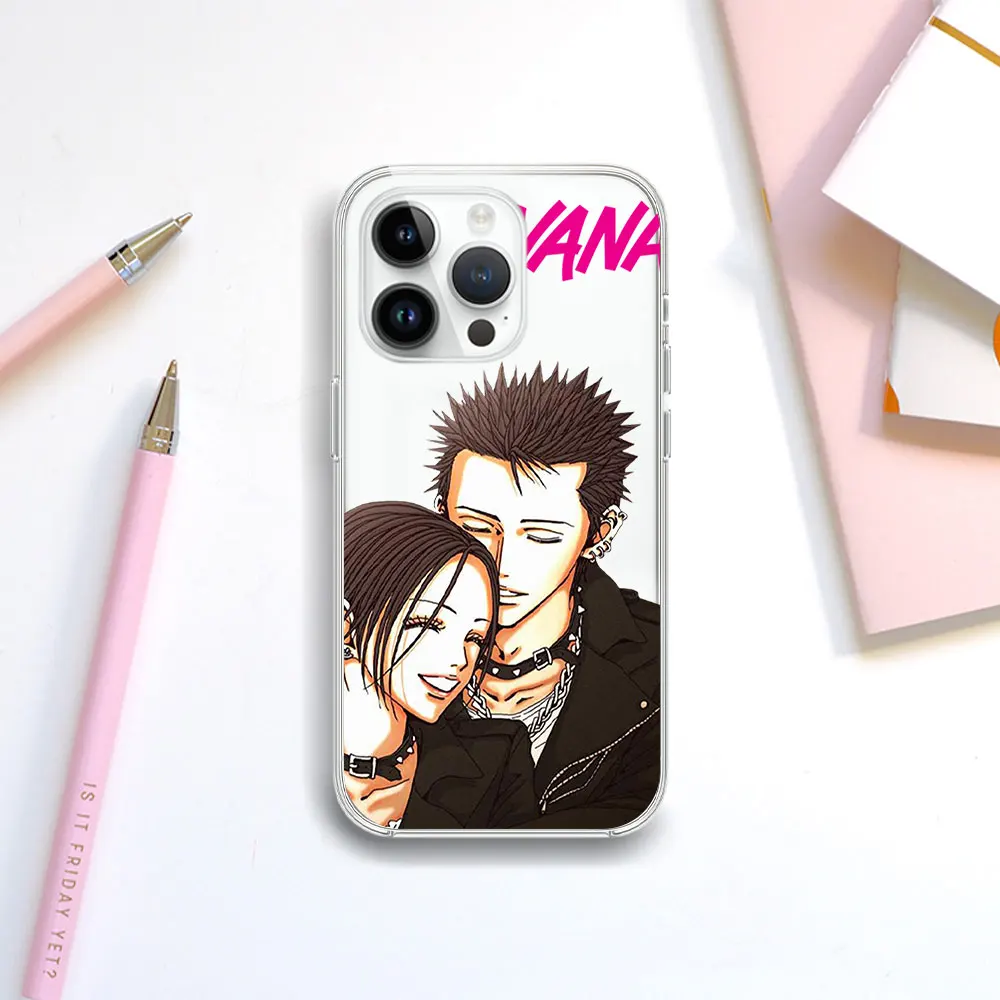 Comics N-Nana Osaki Transparent Phone Case For iPhone 12 11 14 13 15 16 Pro Max Plus Shell