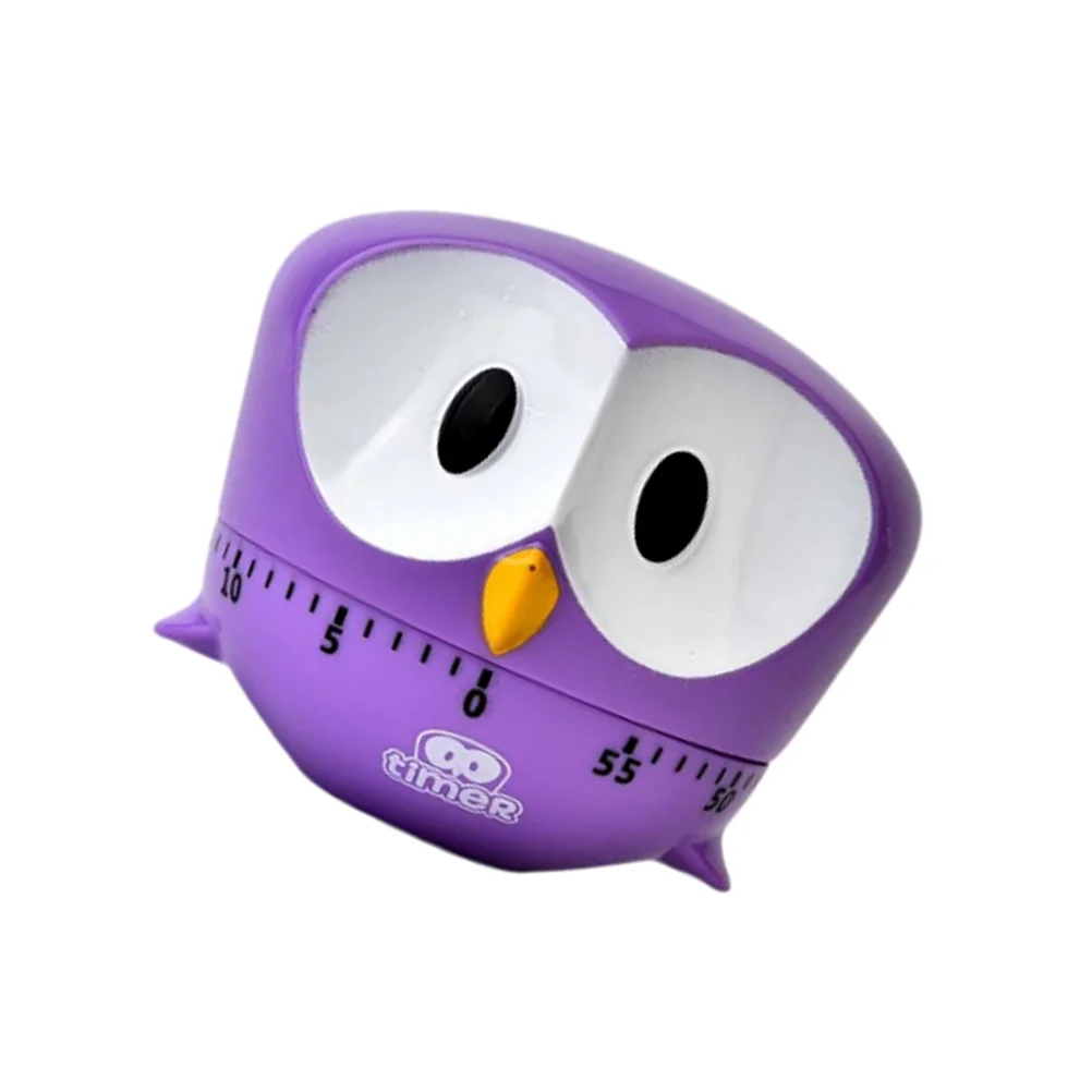 

Creative Cartoon Bake for Cooking Timer Purple Big Eye Eagle Shaped Kitchen Mechanical Timer