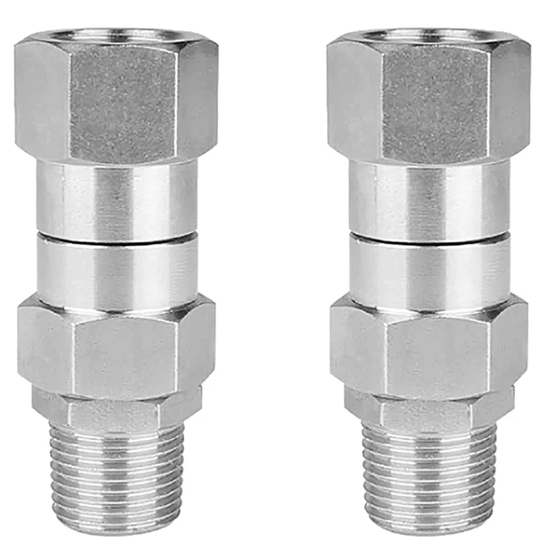 

2X Pressure Washer Swivel, 3/8 Inch NPT Male Thread Fitting, 4500 PSI, For Pressure Washer (Stainless Steel)