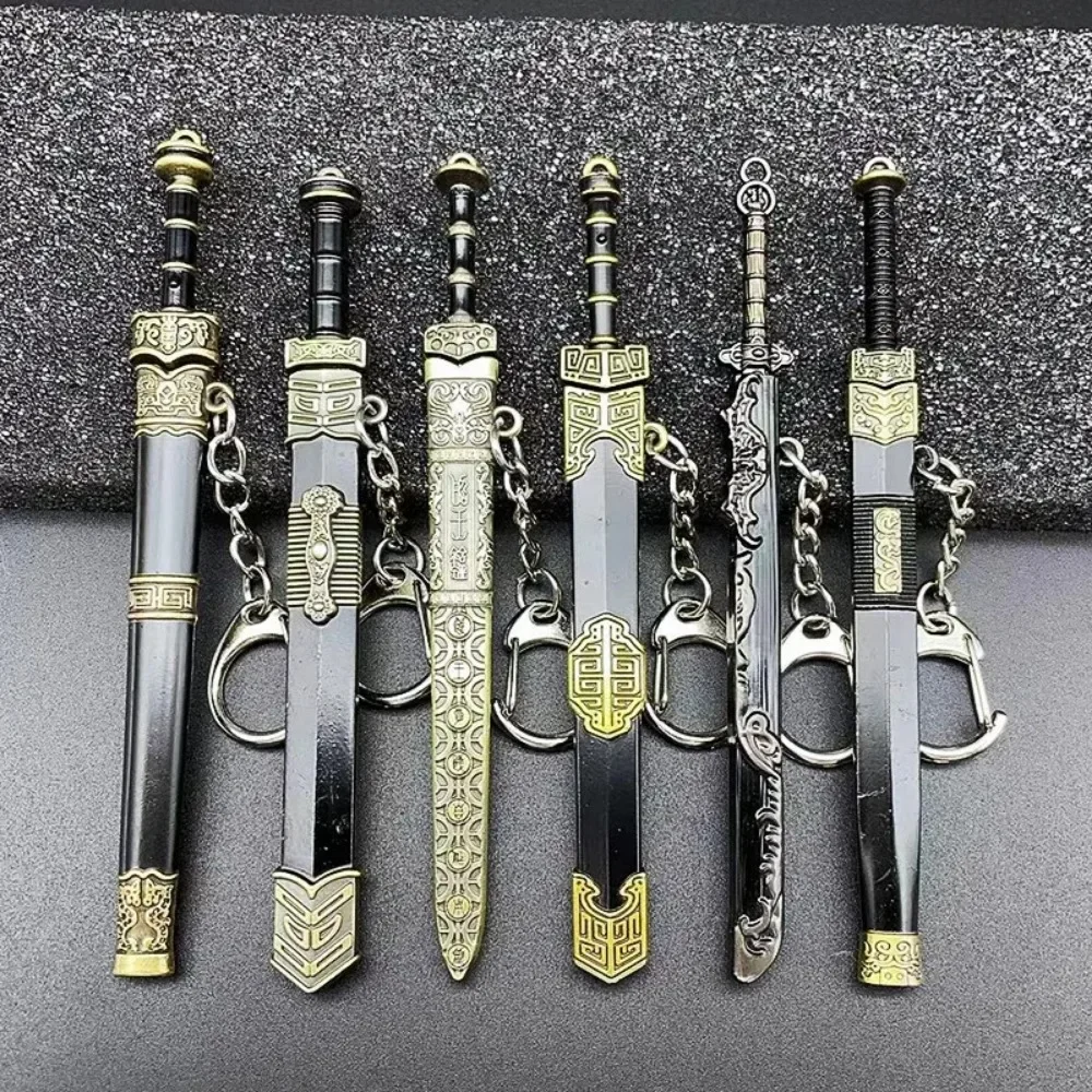 Фото Katana Sword Toys Подвеска Брелок Мини Модель Оружи с Оболочкой Игрушечный Нож Металл Аниме Брелок Орнамент Кошелек Очарование Аксессуары №4