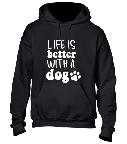 Толстовка Polarshe LIFE IS BETTER WITH A DOG с капюшоном забавная собака любимый дизайн