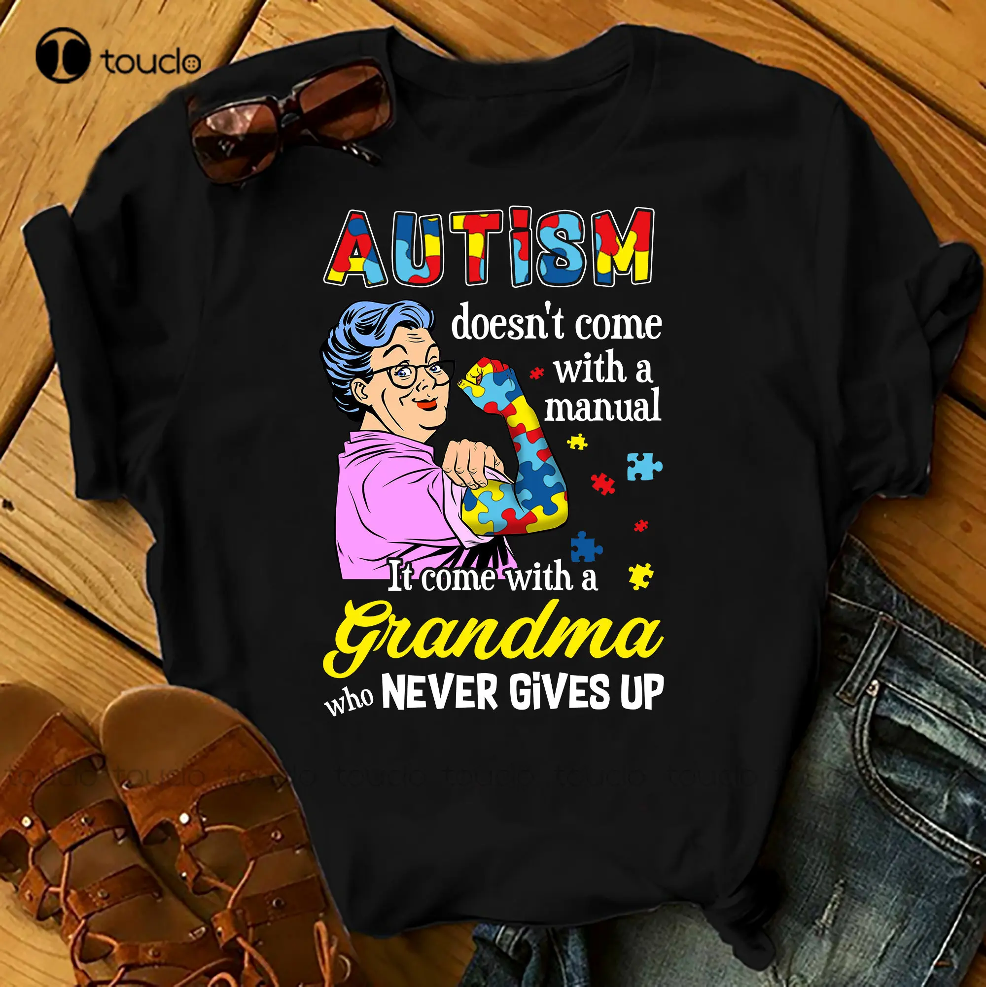 

Футболки с бабушкой-аутизмом мужские женские детские футболки на день рождения Летние топы пляжные футболки унисекс Новинка