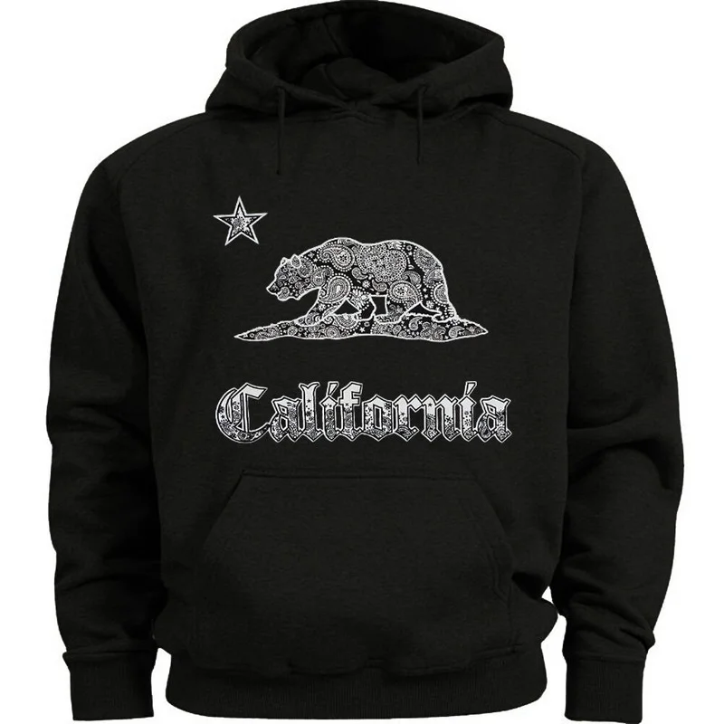 

California Flag Hoodie Sweatshirt for Men California Bear Cali West Coast Sweats