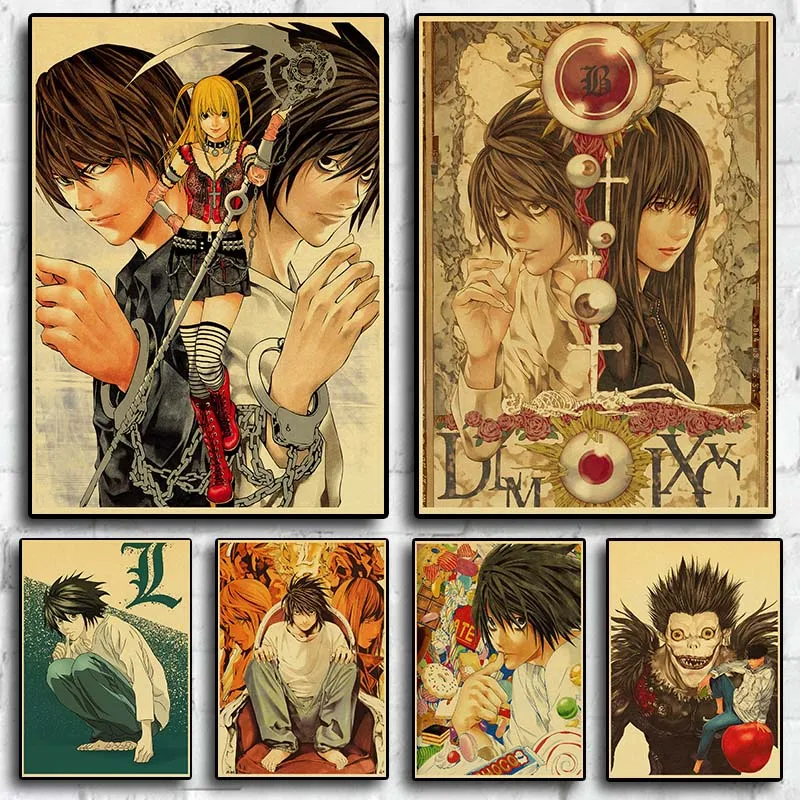 Canvas Painting Japanese Anime Death Note 2 Wall Stickers Japanese Pop Anime Posters Family Wall Kids Room Decoration