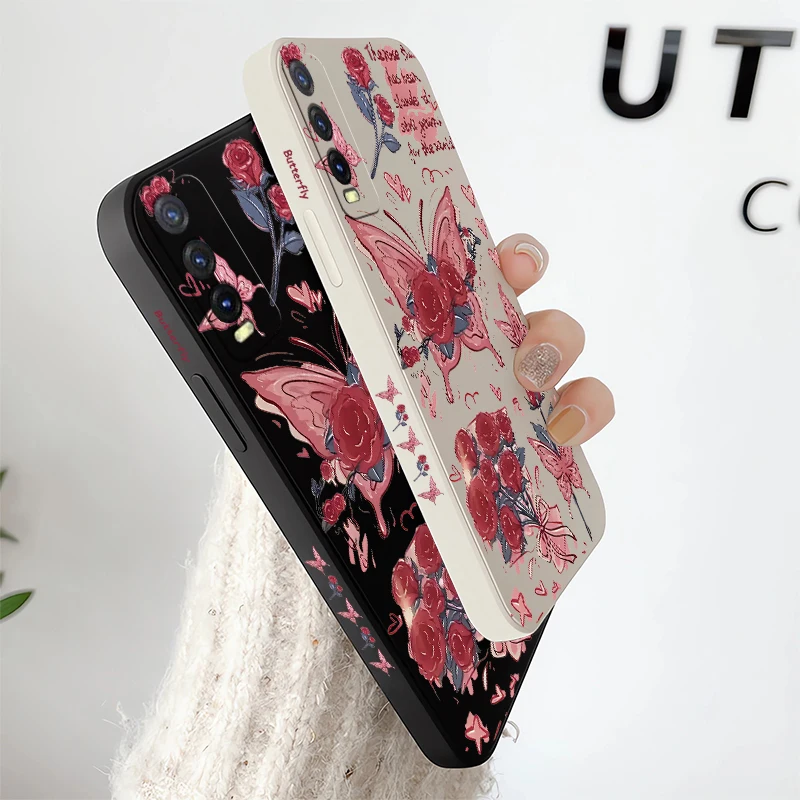 Cute Love Heart Butterfly Phone Case For Vivo Y53S Y52 Y51 Y51A Y50 Y36 Y35 Y33T Y33S Y33 Y31 Y30G Y30I Y30 Silicone Soft Cover