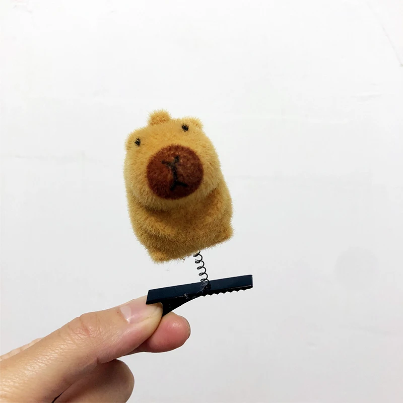 2 шт. плюшевая заколка с рисунком 3D капибары детские забавные заколки для волос