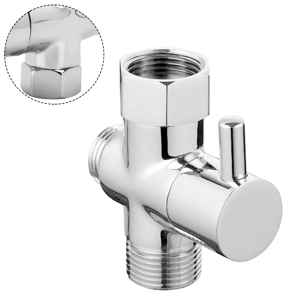 

G1/2in 3 Way Diverter Valve Brass T-adapter Converter Chrome For Shower Head Water Distribution Valve Kitchen Faucet Parts