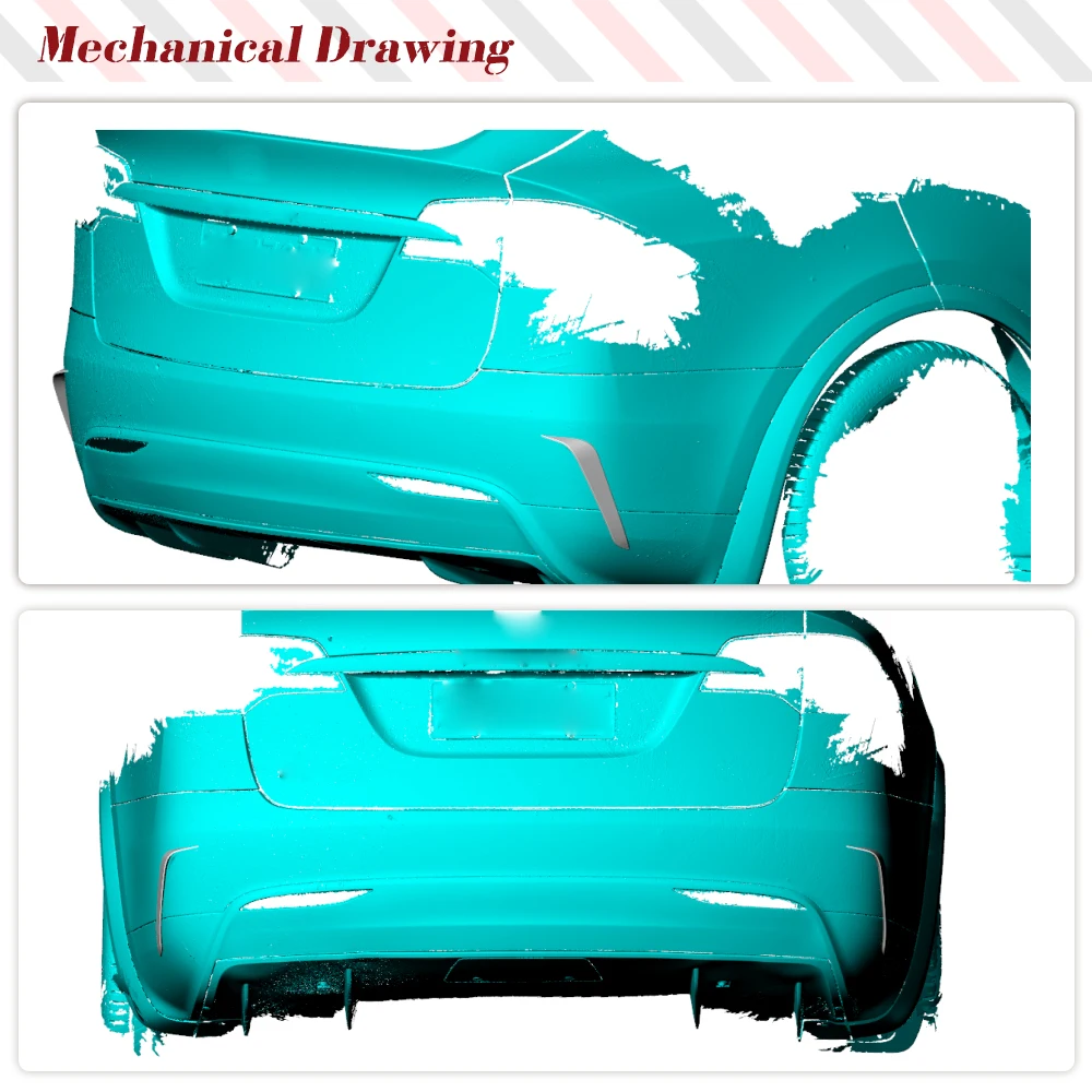 Автомобильный задний бампер Canard Fender Trim для Tesla Model X 2016 - 2022 Sport Utility Real Carbon Fiber