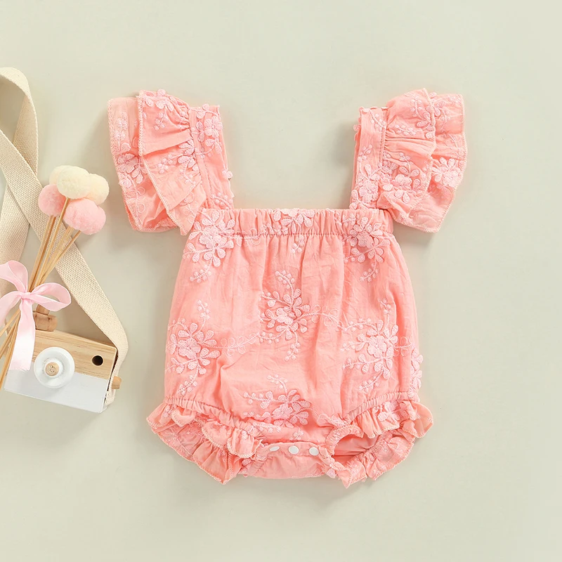 Комбинезоны для маленьких девочек комбинезоны с вышивкой цветочным узором