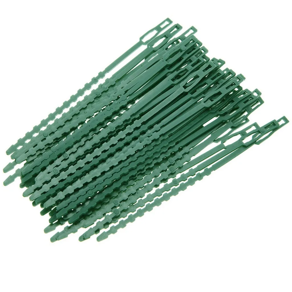 

100pcs Adjustable Reusable Garden Cable Ties Plant Climbing Support Vegetable Grafting Clips Plant Holder Plastic Zip Loop Wire