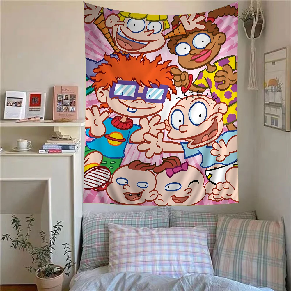Cartoon-R-Rugrat-Anime Printed Large Wall Tapestry Hanging Decoration Household Decor Blanket