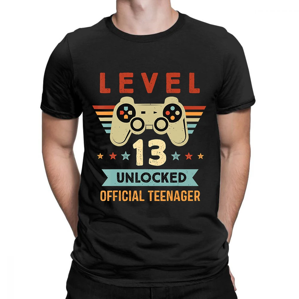 

Level 13 Unlocked Official Teenager T Shirt Men Cool Manga Graphic Summer T-shirt fashion Streetwear Top Tees