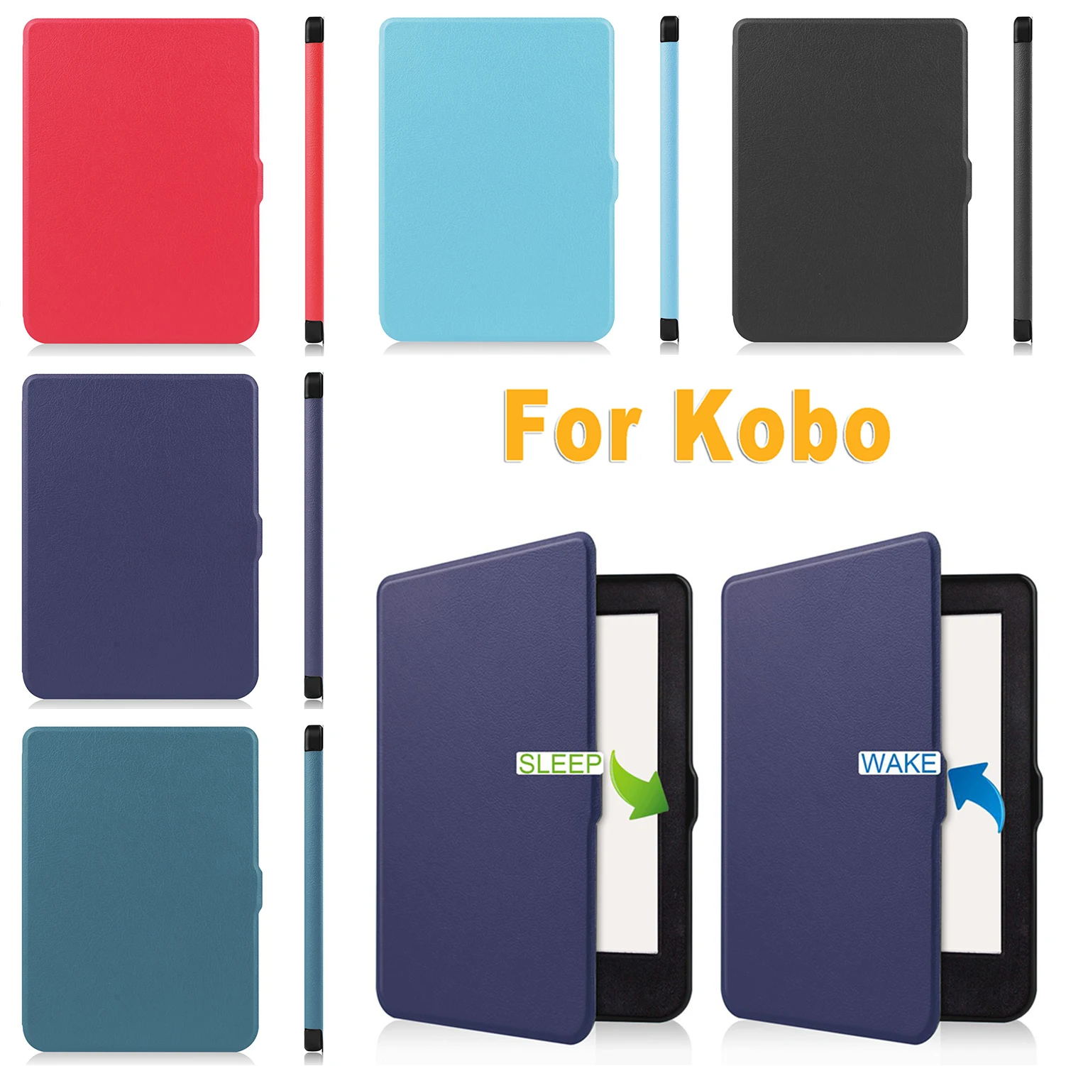 

Slim Case for Kobo Clara HD 6 Inch Ebook N249 Kobo NIA 2020 Smart Protective Shell Auto Sleep/Wake Cover PU Leather Reader Skin