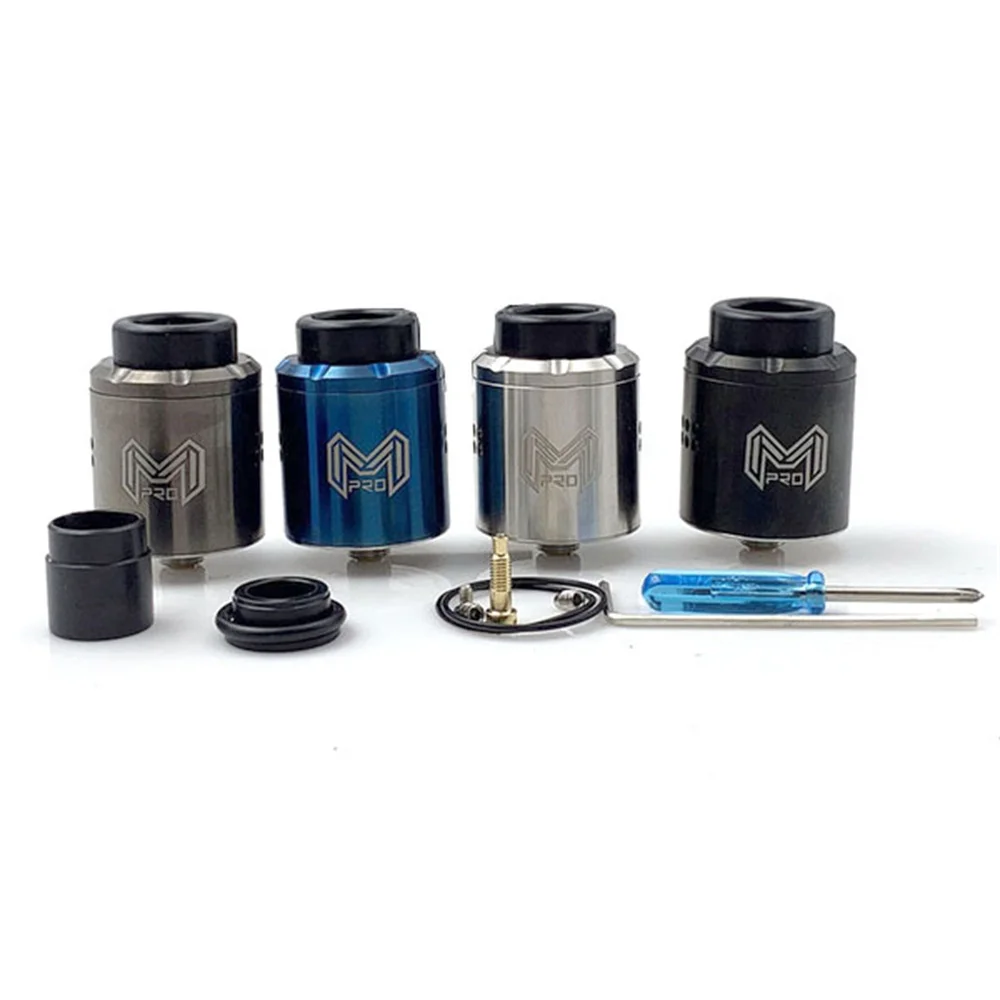 

E Cigarette Mesh Pro RDA Tank 25mm Single Coil Dual Coil 810 Delrin Drip Tip with 510 Drip Tip Adapter Atomizer Fit 510 Vape Mod