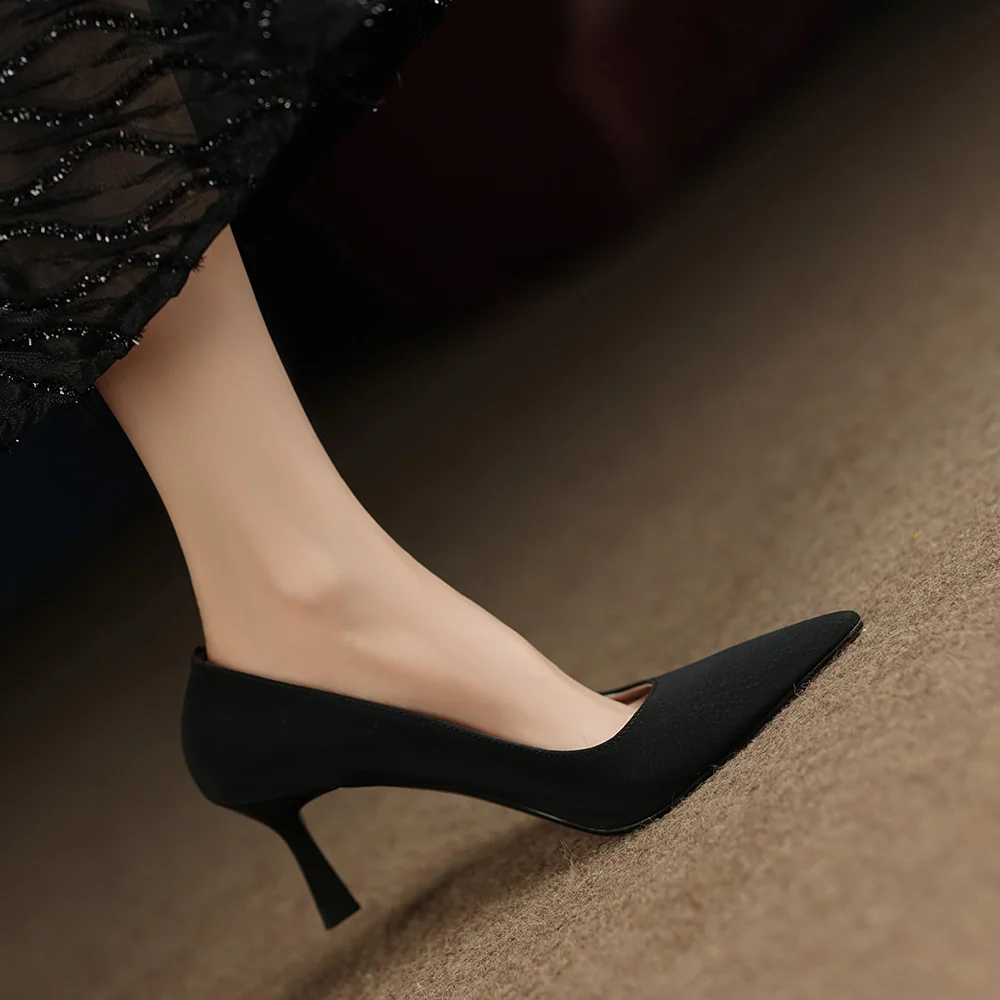 Cialisa Real Leather Shoes For Women Pointed Toe 2023 Spring Elegant Pumps Party Dress 6cm Thin High Heels Ladies Footwear New