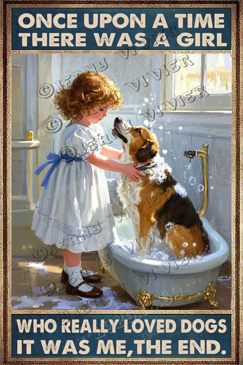 

Металлический знак для купания собаки Одного разу, там была девушкой, которая действительно любит уход за собакой, винтажный металлический знак в стиле ретро, украшение для дома