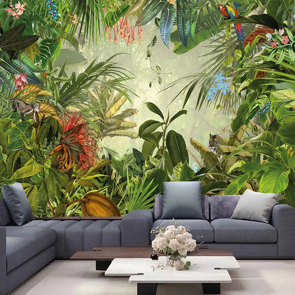 

Гобелен из полиэстера с принтом листьев 230x180 см