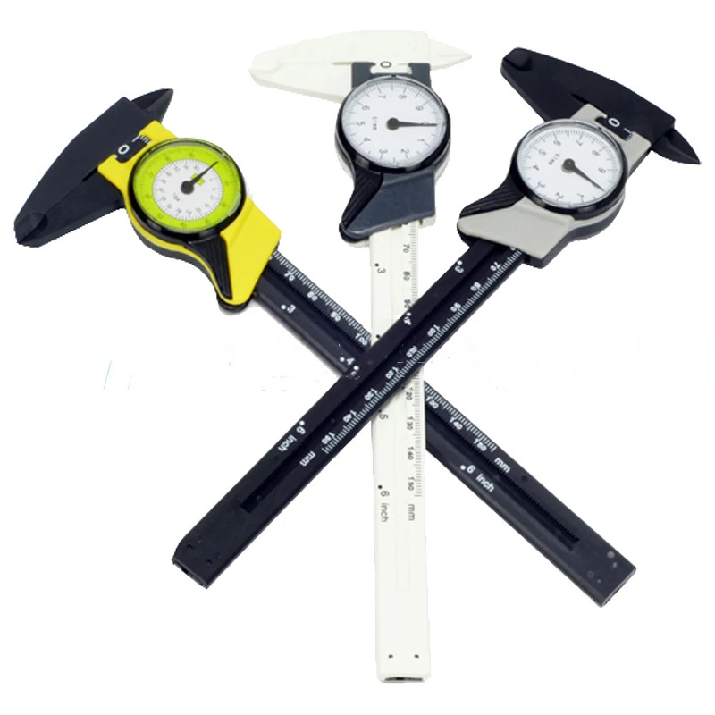 

Hot sale 1Pc 0-150MM Metric Inch Plastic Watch Card with Watch Plastic Caliper