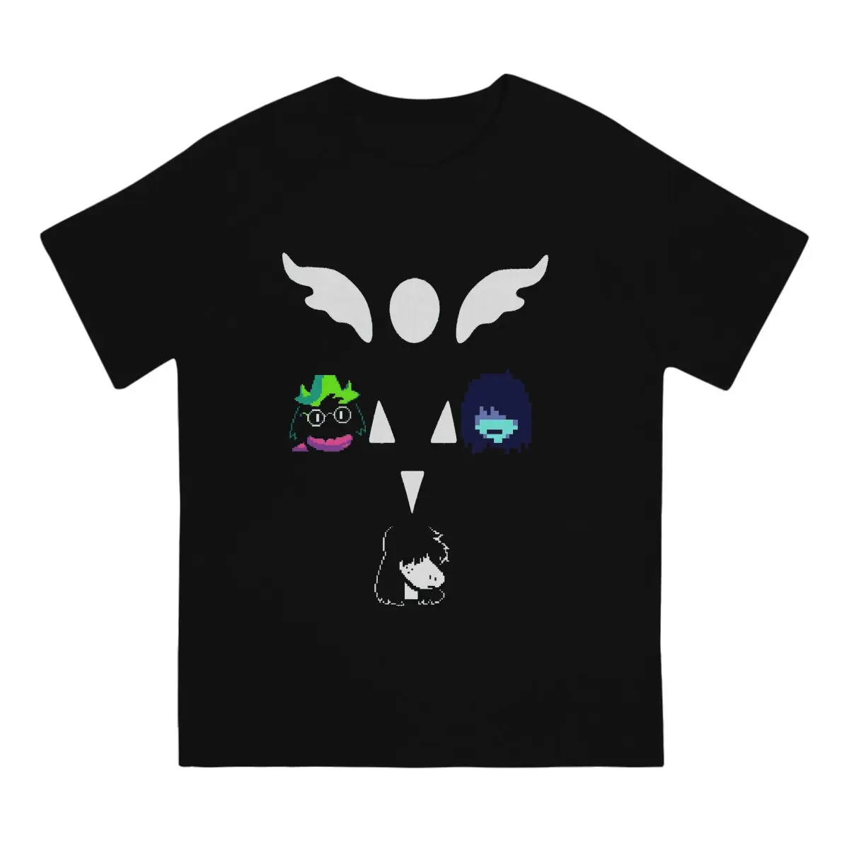 

Perfect Gift T Shirt for Men Pure Cotton Casual T-Shirts Round Neck Deltarune Game Kris Susie Ralsei Game Tees Clothes Gift Idea
