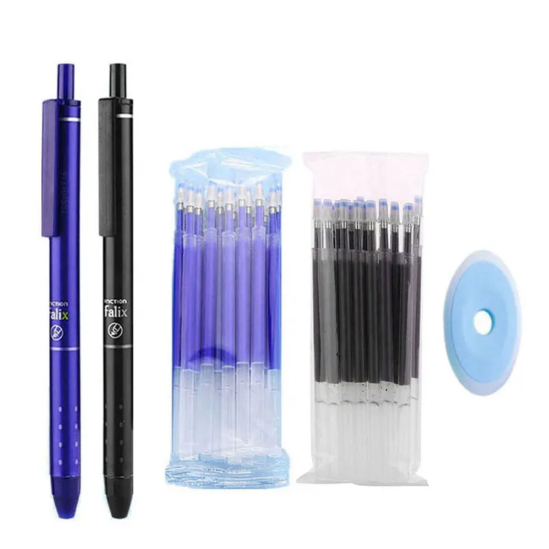 Haile Erasable Pens Refills Rod 0.5mm Washable Handle Magic Erasable Pen for Writing Tools Gel Pens Office School Cute Stationer