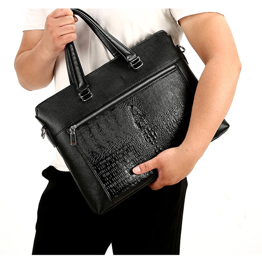 Royal Bagger Mens Laptop Briefcase Genuine Cow Leather Crocodile Pattern Man Handbag Business Shoulder Bag Messenger Bags