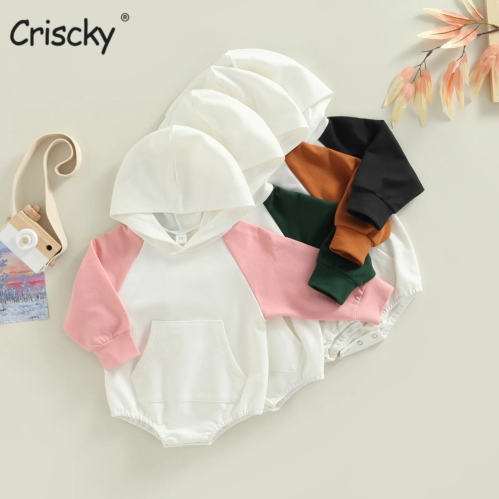 

Criscky 2022 Autumn Baby Boys Girls Clothes Cute Korean Kids Hoodie Romper Soft Confortable Bodysuits Children's Clothing